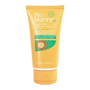 کرم ضدآفتاب فاقد چربی +SPF50 بدون رنگ پوست چرب و جوشدار بایو مارین