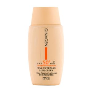 کرم ضد آفتاب رنگی ژیناژن مدل Full Coverage با spf 50 مناسب پوست معمولی و خشک حجم 50 میلی لیتر(شماره 01)