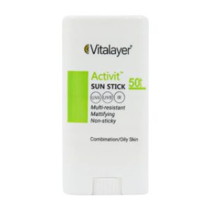 ضد آفتاب استیکی ویتالیر مدل Activit با SPF50 مناسب پوست چرب و مختلط وزن 15 گرم